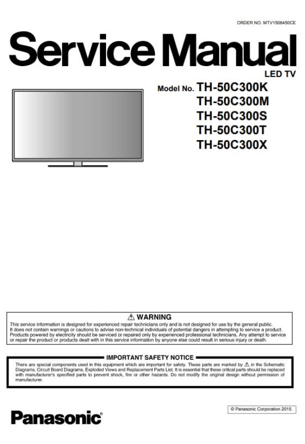 TH-50C300K, TH-50C300M, TH-50C300S, TH-50C300T, TH-50C300X